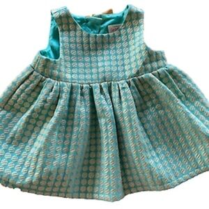 🚼 Cat & Jack 3-6 m gold and emerald green dress